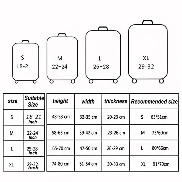Luggage Cover Stretch Fabric Suitcase Protector Baggage Dust Case Cover Suitable for18-32 Inch Suitcase Case Travel Organizer - tuttostyle4u
