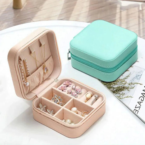Jewelry Case, Small Travel Jewelry Organizer, Portable Jewelry Box Travel Mini Storage Portable Display Storage Box For Rings Earrings Necklaces Gifts - tuttostyle4u