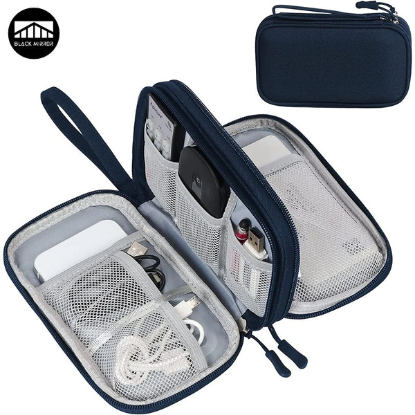 Electronic Bag Travel Cable Accessories Bag Waterproof Double Layer Electronics Organizer Portable Storage Case for Cable, Cord, Charger, Phone, Adapter, Power Bank, Kindle, Hard Drives - tuttostyle4u