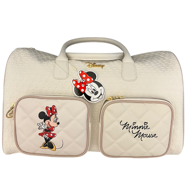 Disney Minnie Mouse Weekender Quilted Pattern Travel Bag Duffel - tuttostyle4u
