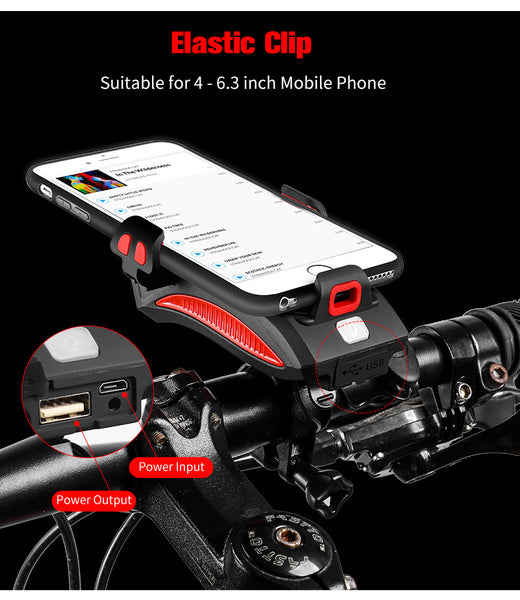 Multifunction Bike Light With Phone Holder, Highlight, Power Bank and Flashlight. - tuttostyle4u