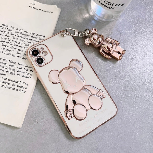 3D Bear Chain Phone Case for iPhones - tuttostyle4u