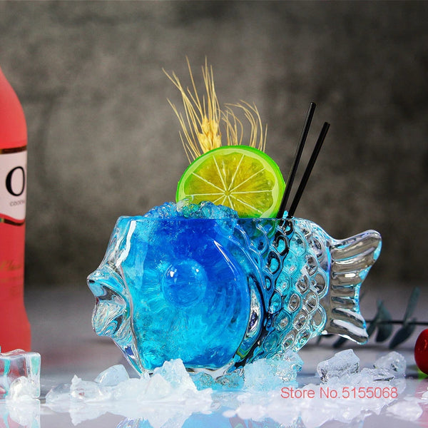 Creative 3D Transparent Fish Shape Bar Cocktail Glass - tuttostyle4u