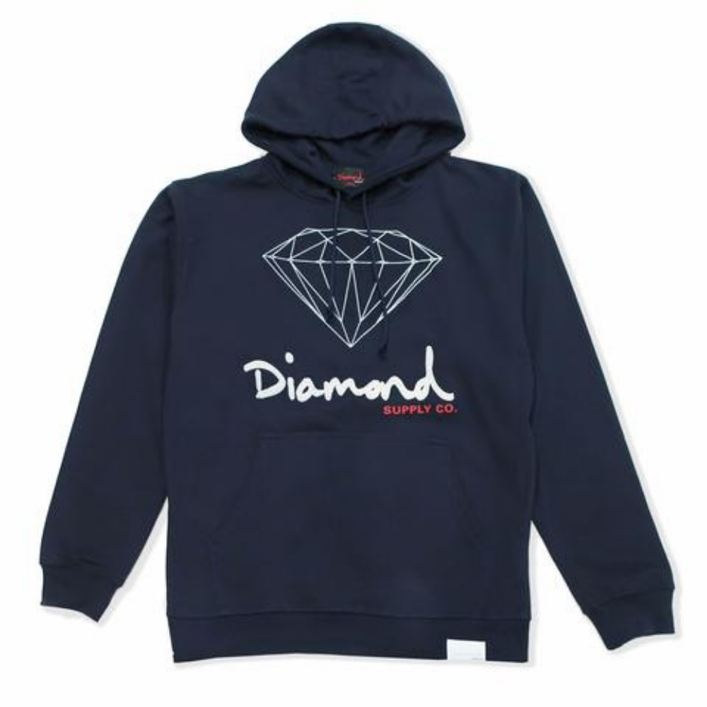 Diamond Supply Co OG Sign Core Hoodie Navy - tuttostyle4u