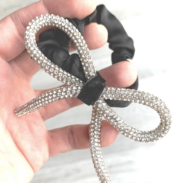 Blind Hair Rope Shiny Diamond-Studded Bow Hair Ring Head Rope Fashionable Wild Sweet tie Hair Rubber Band - tuttostyle4u
