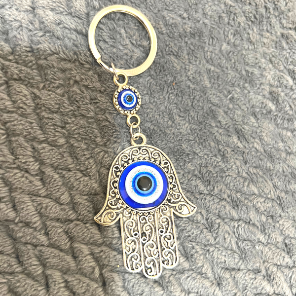 Evil Eye Key Chain Keyring Set Turkish Hand of Fatima Hamsa Keyring - tuttostyle4u