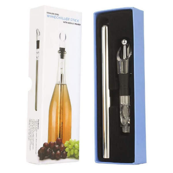 Wine Bottle Chiller Sticks with Acrylic Pourer Stainless Steel with Aerator - tuttostyle4u