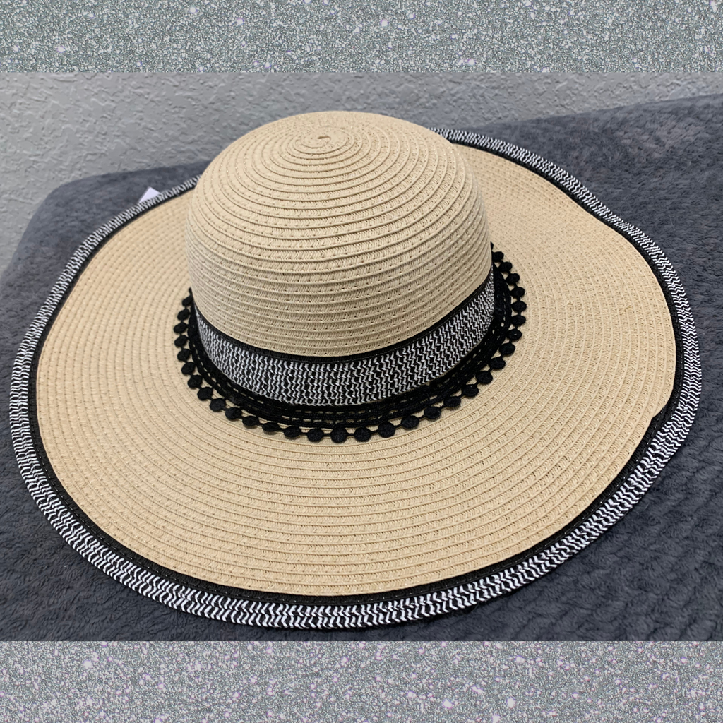 Mykonos Straw Sun Hat Decorated Handmade - tuttostyle4u