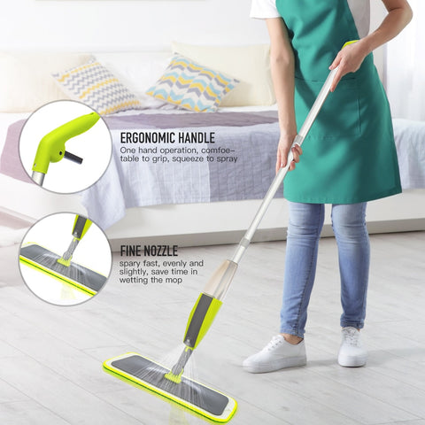 Spray Mop Broom Set Magic Flat Mops for Floor Home Cleaning Tool Brooms Household with Reusable Microfiber Pads Rotating Mop - tuttostyle4u