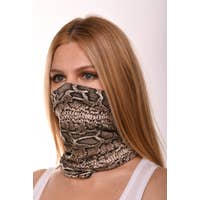 Beige Snake Scarf Mask - tuttostyle4u