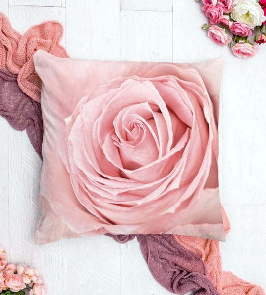 Rose Print Cushion Cover Without Filler - tuttostyle4u
