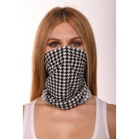 Black & White Houndstooth Scarf Mask - tuttostyle4u
