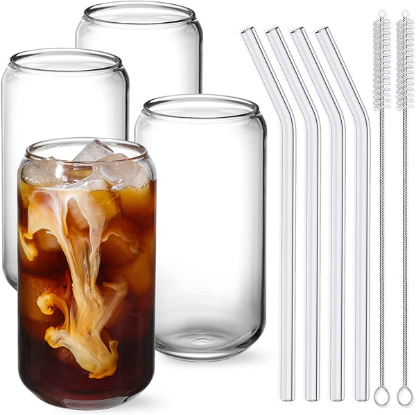 500ml Glass Cup With Lid and Straw - tuttostyle4u
