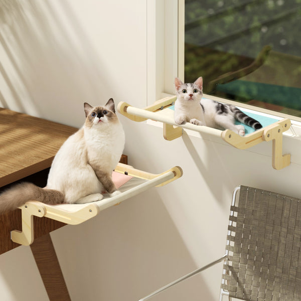 Mewoofun Sturdy Cat Window Perch Wooden Assembly Hanging Bed Cotton Canvas Easy Washable Multi-Ply Plywood Hot Selling Hammock - tuttostyle4u