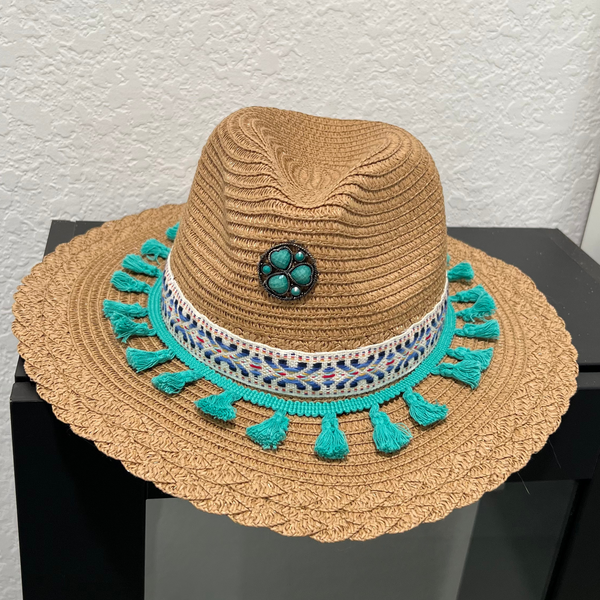 Bahamas  Straw Hat Decorated with tassels - tuttostyle4u