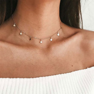 Gold Star Choker Necklace for Women - tuttostyle4u
