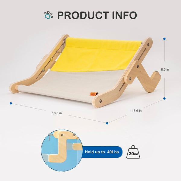 Mewoofun Sturdy Cat Window Perch Wooden Assembly Hanging Bed Cotton Canvas Easy Washable Multi-Ply Plywood Hot Selling Hammock - tuttostyle4u