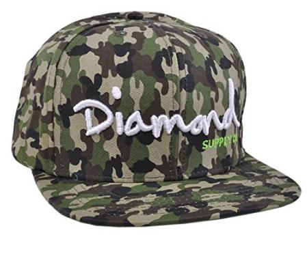 Diamond  OG Logo Script Camo Snapback Hat - tuttostyle4u