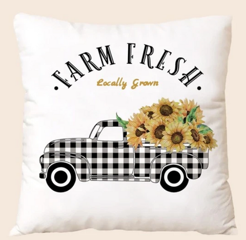 Sunflower Farm Fresh Print Cushion Cover Without Filler - tuttostyle4u