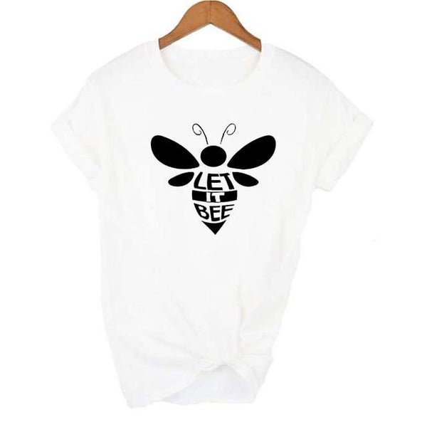 Honeybee Women T-shirt Let it Bee Graphic Short Sleeve Shirts - tuttostyle4u