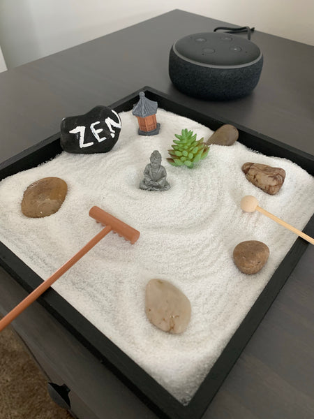 Spiritual Buddha Zen Garden Kit Decoration Sand Meditation Peaceful Relax handmade - tuttostyle4u
