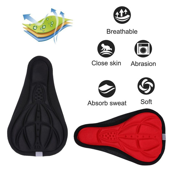 MTB Mountain Bike Cycling Thickened Extra Comfort Ultra Soft Silicone 3D Gel Pad Cushion Cover Bicycle Saddle Seat 4 Colors - tuttostyle4u