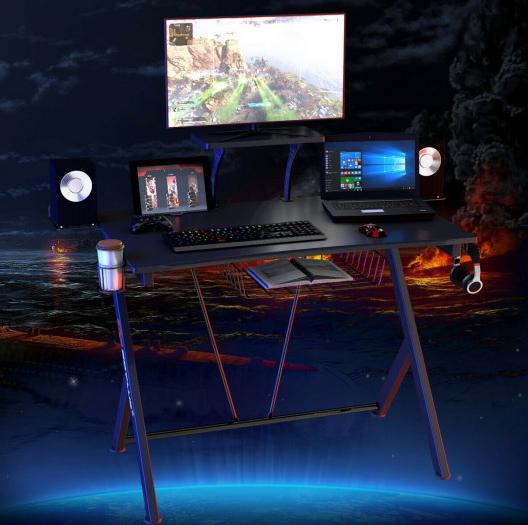 Multifunctional K-Shaped Gamer Desk with Display Support Plate - tuttostyle4u