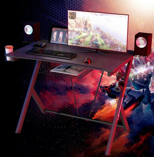 Multifunctional K-Shaped Gamer Desk with Display Support Plate - tuttostyle4u