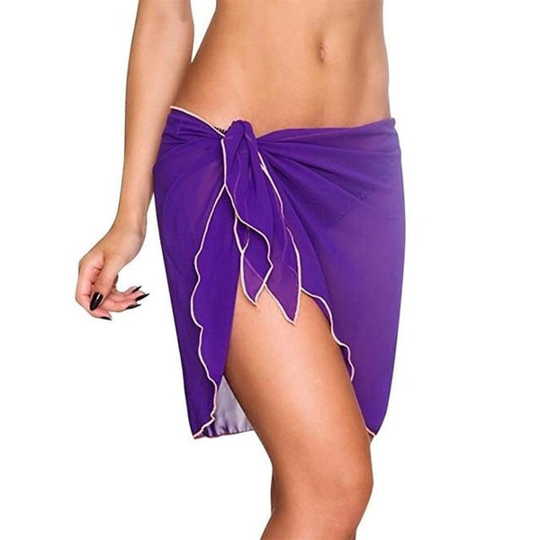 Pareos or Beach Skirt Solid Color Chiffon Cover Up Bikini Wrap - tuttostyle4u