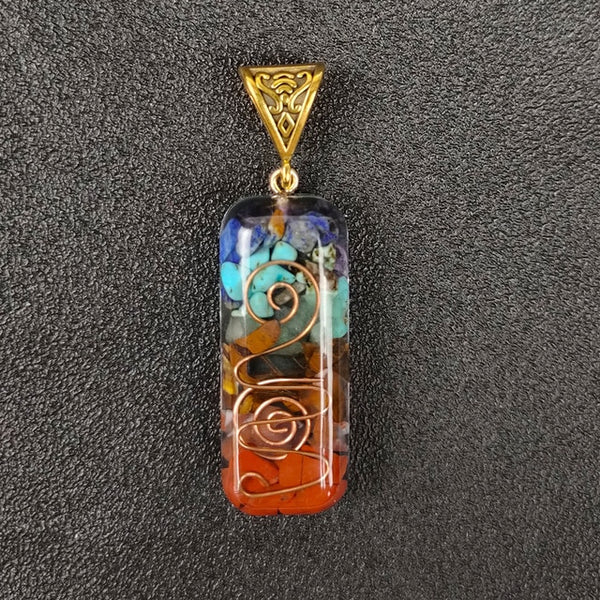 Orgone Chakra Healing Pendant with Adjustable Cord 7 Chakra Stones Necklace for EMF Protection and Spiritual Healing - tuttostyle4u