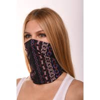 Purple & Navy Chain Scarf Mask - tuttostyle4u