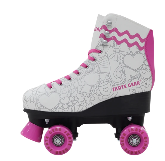 SKATE GEAR Graphic Quad Roller Skate - Vivid Pink - tuttostyle4u