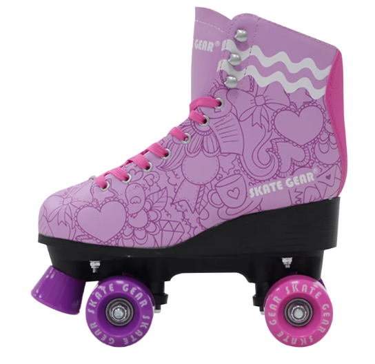 SKATE GEAR Graphic Quad Roller Skate - Cool Purple - tuttostyle4u
