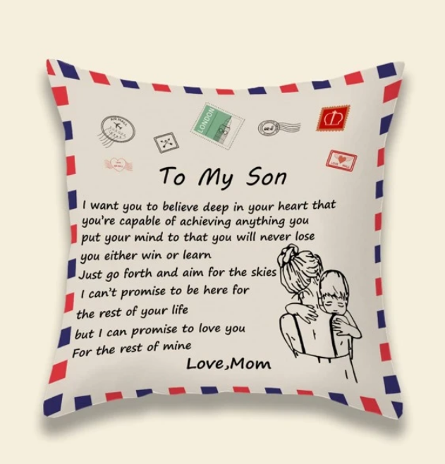 To my Son Cushion Cover Without Filler - tuttostyle4u