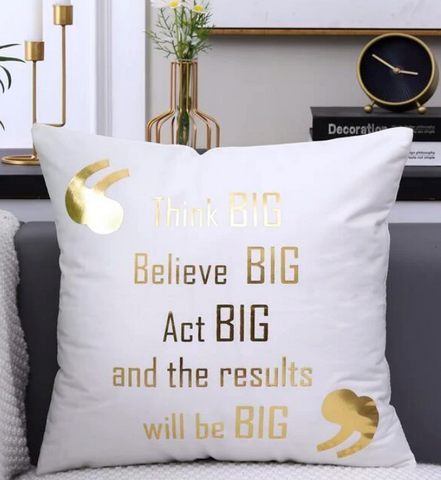 Think Big Graphic Cushion Cover Without Filler - tuttostyle4u