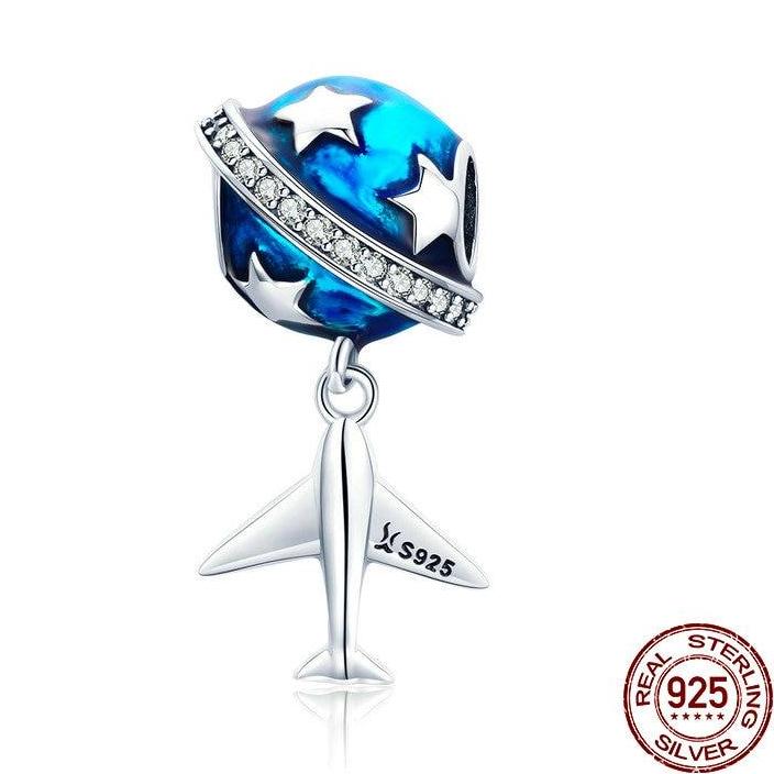 Traveling Airplane Cute Blue Beads Original Charm - tuttostyle4u