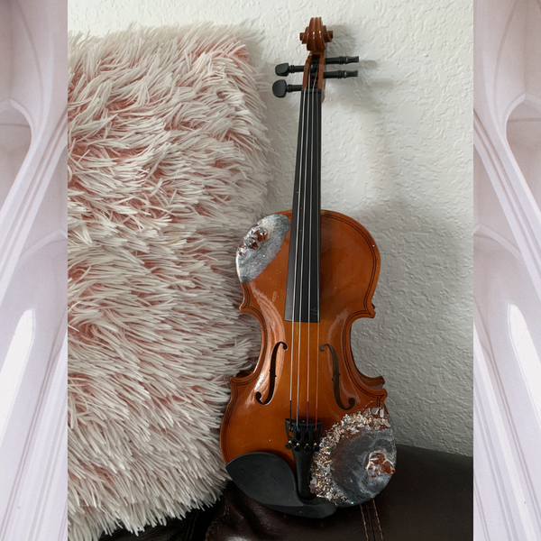Mini Violin decorated with resin - tuttostyle4u