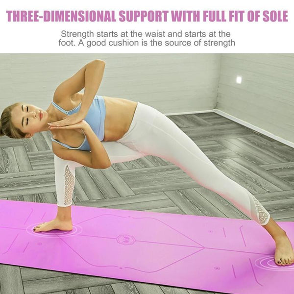 Yoga Mat with Position Line Non Slip Fitness Exercise Carpet Mat Workout - tuttostyle4u
