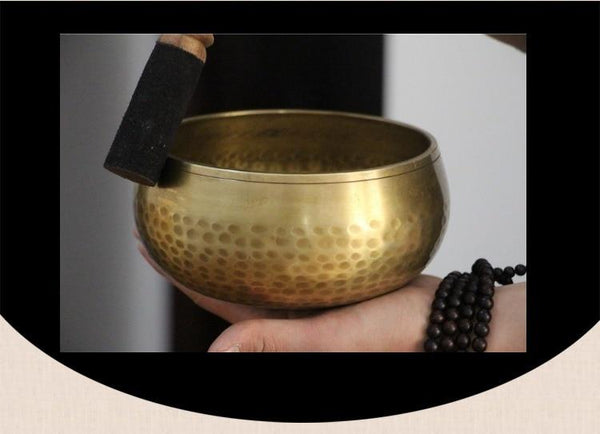 Yoga Meditation Brass Singing Bowl Buddhist Sound Treatment Bowl Copper - tuttostyle4u